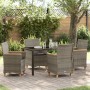 Juego de Comedor de Jardín de 5 Piezas con Cojines Gris Ratán Poli | Foro24.es | Tu tienda online para hogar, jardín y más Foro24.es
