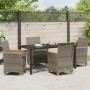 Conjunto de Comedor de Jardín de 5 Piezas con Cojines Gris Poliratán de , Sillas de jardín - Ref: Foro24-3381096, Precio: 540...