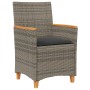 Conjunto de Comedor de Jardín de 5 Piezas con Cojines Gris Poliratán de , Sillas de jardín - Ref: Foro24-3381096, Precio: 540...