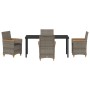 Conjunto de Comedor de Jardín de 5 Piezas con Cojines Gris Poliratán de , Sillas de jardín - Ref: Foro24-3381096, Precio: 540...
