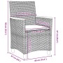 Conjunto de Comedor de Jardín de 5 Piezas con Cojines Gris Poliratán de , Sillas de jardín - Ref: Foro24-3381096, Precio: 540...
