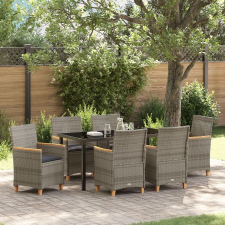 Conjunto de Comedor de Jardín de 7 Piezas con Cojines Gris Ratán Polímero de , Sillas de jardín - Ref: Foro24-3381097, Precio...