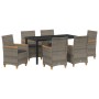 Conjunto de Comedor de Jardín de 7 Piezas con Cojines Gris Ratán Polímero de , Sillas de jardín - Ref: Foro24-3381097, Precio...