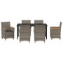 Conjunto de Comedor de Jardín de 7 Piezas con Cojines Gris Ratán Polímero de , Sillas de jardín - Ref: Foro24-3381097, Precio...