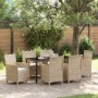 Juego de Comedor de Jardín de 7 Piezas con Cojines Beige de Poliratán de , Sillas de jardín - Ref: Foro24-3381104, Precio: 74...