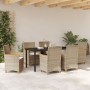 Juego de Comedor de Jardín de 7 Piezas con Cojines Beige de Poliratán de , Sillas de jardín - Ref: Foro24-3381104, Precio: 74...