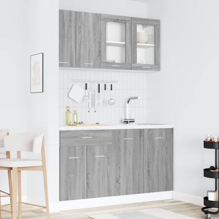 Conjunto de 4 Gabinetes de Cocina Gris Sonoma Madera Elaborada de , Armarios de cocina - Ref: Foro24-3388346, Precio: 275,77 ...