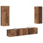 Conjunto de 4 piezas de armario de TV de madera antigua y madera elaborada | Foro24.es | Tu tienda online para hogar, jardín y más Foro24.es