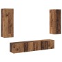 Conjunto de 4 piezas de armario de TV de madera antigua y madera elaborada | Foro24.es | Tu tienda online para hogar, jardín y más Foro24.es