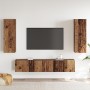 Conjunto de 4 piezas de armario de TV de madera antigua y madera elaborada | Foro24.es | Tu tienda online para hogar, jardín y más Foro24.es