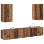 Juego de armarios de TV de 4 piezas montados en la pared de madera antigua de madera elaborada | Foro24.es | Tu tienda online para hogar, jardín y más Foro24.es