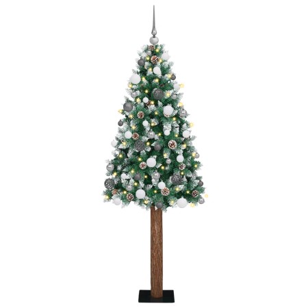 Árbol de Navidad Delgado LEDs y Conjunto de Bolas Verde 210 cm PVC | Foro24.es | Tu tienda online para hogar, jardín y más Foro24.es