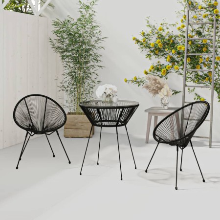 Juego de comedor para jardín 3 piezas negro de vidaXL, Conjuntos de jardín - Ref: Foro24-3085448, Precio: 274,31 €, Descuento: %