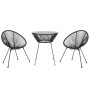 Juego de comedor para jardín 3 piezas negro de vidaXL, Conjuntos de jardín - Ref: Foro24-3085448, Precio: 274,31 €, Descuento: %