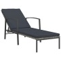 Tumbona con cojín de ratán sintético gris de vidaXL, Tumbonas - Ref: Foro24-317636, Precio: 133,54 €, Descuento: %