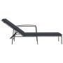 Tumbona con cojín de ratán sintético gris de vidaXL, Tumbonas - Ref: Foro24-317636, Precio: 133,54 €, Descuento: %