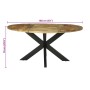 Mesa de Comedor Redonda Ø160x76 cm Madera Maciza Rústica de Mango de , Mesas de cocina y de comedor - Ref: Foro24-358879, Pre...