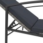 Tumbona con cojín de ratán sintético gris de vidaXL, Tumbonas - Ref: Foro24-317636, Precio: 133,54 €, Descuento: %