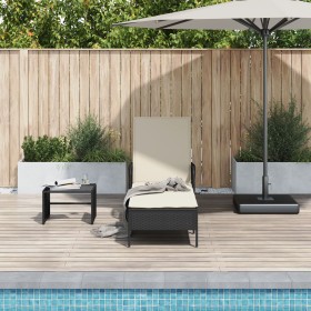Comprar Tumbona Negra y crema Ratán PE 157 x 55 x