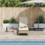 Tumbona Beige y blanco crema Ratán PE 157 x 55 x 92 cm Plegable de , Tumbonas - Ref: Foro24-365429, Precio: 157,94 €, Descuen...