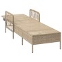 Tumbona Beige y blanco crema Ratán PE 157 x 55 x 92 cm Plegable de , Tumbonas - Ref: Foro24-365429, Precio: 157,94 €, Descuen...