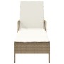 Tumbona Beige y blanco crema Ratán PE 157 x 55 x 92 cm Plegable de , Tumbonas - Ref: Foro24-365429, Precio: 157,94 €, Descuen...