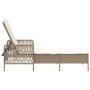 Tumbona Beige y blanco crema Ratán PE 157 x 55 x 92 cm Plegable de , Tumbonas - Ref: Foro24-365429, Precio: 157,94 €, Descuen...