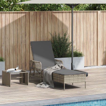 Tumbona Gris claro Ratán PE 157 x 55 x 92 cm Plegable Tumbona | Foro24.es | Tu tienda online para hogar, jardín y más Foro24.es