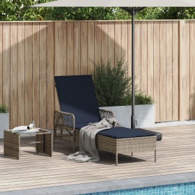 Comprar Tumbona de Sol Gris PE Rattan 157 x 55 x