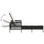 Conjunto de Tumbonas Set de 3 Negro y blanco crema Ratán PE, metal de , Tumbonas - Ref: Foro24-365432, Precio: 306,25 €, Desc...