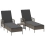 Conjunto de Tumbonas 3 Piezas Gris y gris oscuro Poliratán de , Tumbonas - Ref: Foro24-365434, Precio: 291,72 €, Descuento: %