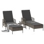 Conjunto de Tumbonas 3 Piezas Gris y gris oscuro Poliratán de , Tumbonas - Ref: Foro24-365434, Precio: 291,72 €, Descuento: %