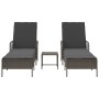Conjunto de Tumbonas 3 Piezas Gris y gris oscuro Poliratán de , Tumbonas - Ref: Foro24-365434, Precio: 291,72 €, Descuento: %