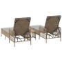 Conjunto de Tumbonas Set de 3 Beige Ratán PE, metal Plegable de , Tumbonas - Ref: Foro24-365435, Precio: 313,78 €, Descuento: %