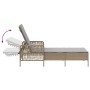 Conjunto de Tumbonas Set de 3 Beige Ratán PE, metal Plegable de , Tumbonas - Ref: Foro24-365435, Precio: 313,78 €, Descuento: %