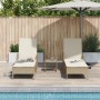 Conjunto de Tumbonas Set de 3 Beige y Crema Ratán de PE, metal de , Tumbonas - Ref: Foro24-365436, Precio: 313,78 €, Descuent...