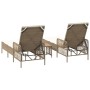 Conjunto de Tumbonas Set de 3 Beige y Crema Ratán de PE, metal de , Tumbonas - Ref: Foro24-365436, Precio: 313,78 €, Descuent...