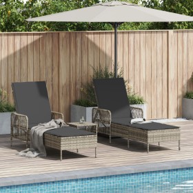 Comprar Tumbona Set de 3 Gris claro y gris oscuro