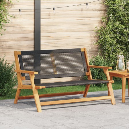 Banco de Jardín Negro 122x76x73,5 cm Madera Sólida de Acacia de , Sillas de jardín - Ref: Foro24-367819, Precio: 119,68 €, De...
