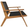 Banco de Jardín Negro 122x76x73,5 cm Madera Sólida de Acacia de , Sillas de jardín - Ref: Foro24-367819, Precio: 119,68 €, De...