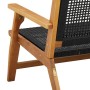 Banco de Jardín Negro 122x76x73,5 cm Madera Sólida de Acacia de , Sillas de jardín - Ref: Foro24-367819, Precio: 119,68 €, De...