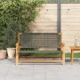 Banco de Jardín Gris 122x76x73.5 cm Madera Acacia de , Sillas de jardín - Ref: Foro24-367820, Precio: 124,70 €, Descuento: %