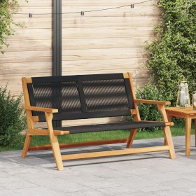 Banco de Jardín Negro 76x122x73 cm de Madera Maciza de Acacia de , Sillas de jardín - Ref: Foro24-367823, Precio: 143,46 €, D...