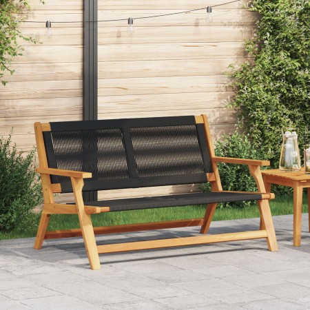 Banco de Jardín Negro 76x122x73 cm de Madera Maciza de Acacia de , Sillas de jardín - Ref: Foro24-367823, Precio: 143,46 €, D...