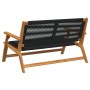 Banco de Jardín Negro 76x122x73 cm de Madera Maciza de Acacia de , Sillas de jardín - Ref: Foro24-367823, Precio: 143,46 €, D...