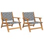 Sillas de Jardín 2 pcs Negro y Blanco 76x67x73 cm Madera Maciza de Acacia de , Sillas de jardín - Ref: Foro24-367830, Precio:...