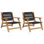 Sillas de jardín 2 pcs Negro 67x77x73 cm Madera maciza de Acacia de , Sillas de jardín - Ref: Foro24-367831, Precio: 194,22 €...