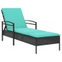 Tumbona con Cojín Negra 63x200x81 cm de Ratán Sintético | Foro24.es | Tu tienda online para hogar, jardín y más Foro24.es