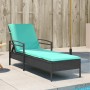 Tumbona con Cojín Negra 63x200x81 cm de Ratán Sintético | Foro24.es | Tu tienda online para hogar, jardín y más Foro24.es