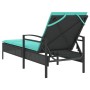 Tumbona con Cojín Negra 63x200x81 cm de Ratán Sintético | Foro24.es | Tu tienda online para hogar, jardín y más Foro24.es